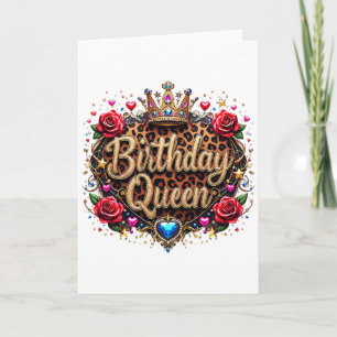 Carte Couronne de Reine d'Anniversaire Glamour