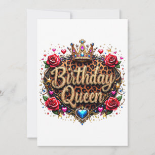 Carte Couronne de Reine d'Anniversaire Glamour