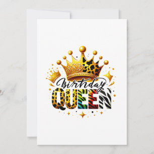 Carte Couronne de reine d'anniversaire Safari