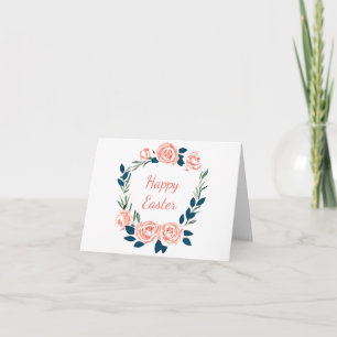 Carte Couronne de roses aquarelle rose personnalisée