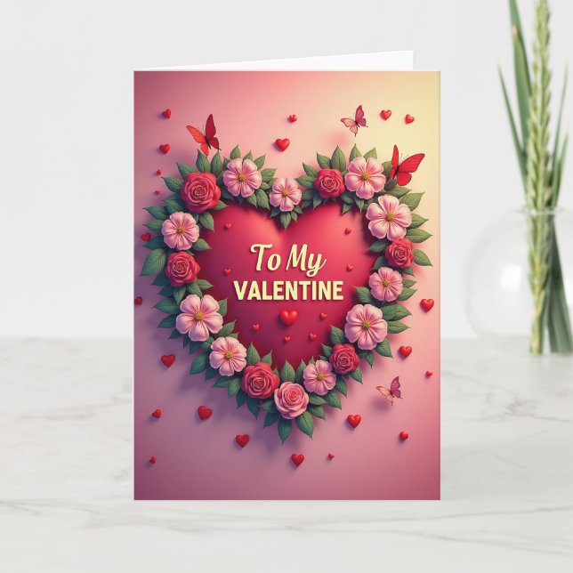 Carte Couronne de Roses pour ma Saint-Valentin (Devant)