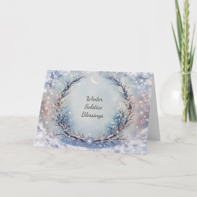 Carte Couronne de style bohème pour le solstice d'hiver  (Devant)