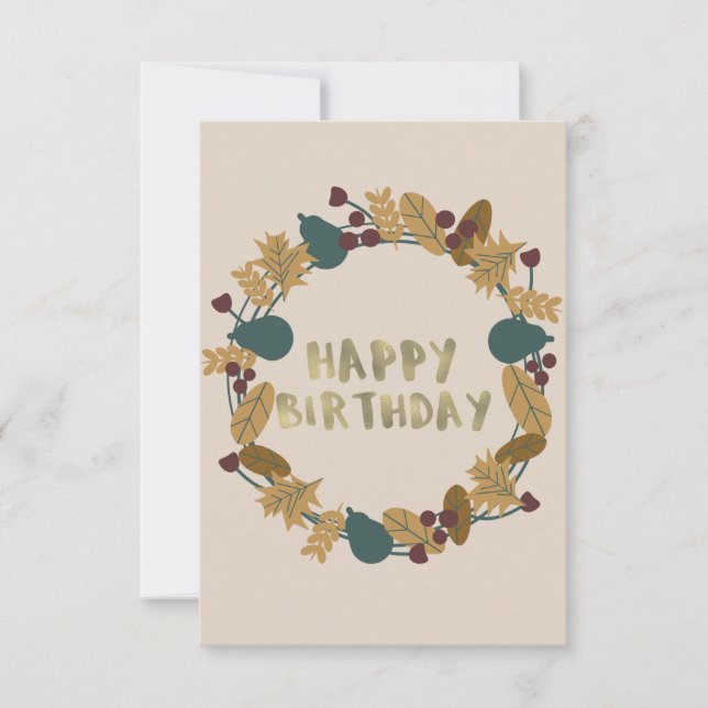 Carte Couronne de verdure moderne Thanksgiving automne a (Devant)