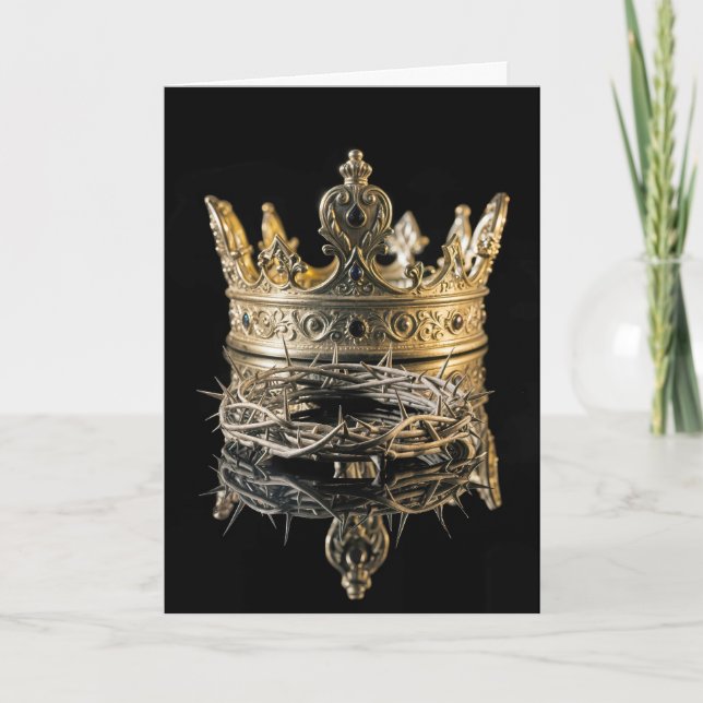 Carte Couronne d'épines de Pâques avec couronne d'or du  (Devant)