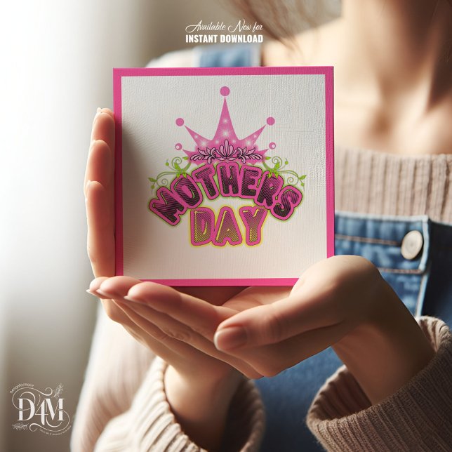 Carte Couronne élégante et brillante de la Reine rose Jo (Créateur téléchargé)