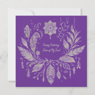 Carte Couronne florale bohème entièrement personnalisabl