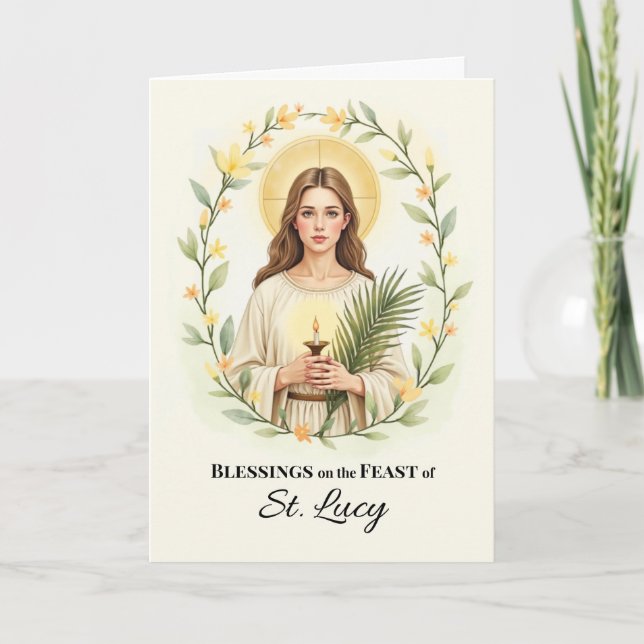 Carte Couronne florale de bénédictions pour la fête de S (Devant)