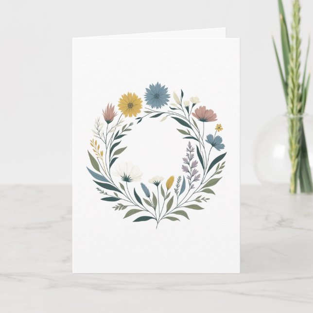 Carte Couronne florale de printemps (Devant)