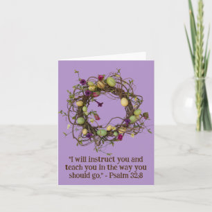 Carte Couronne florale de vigne fantaisiste religieuse C