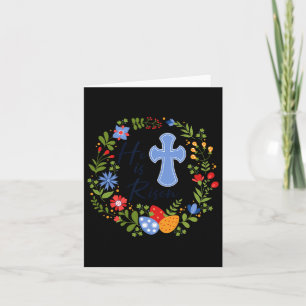 Carte Couronne florale Il est ressuscité Jésus chrétien 