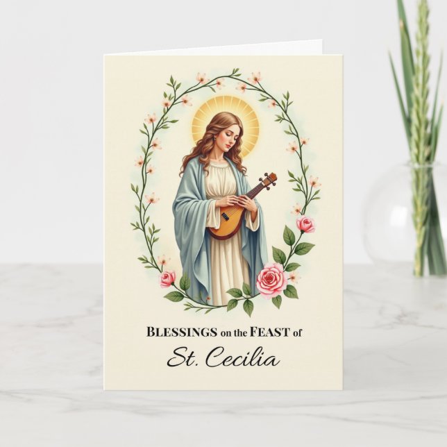 Carte Couronne florale pour la fête de Sainte-Cécile (Devant)