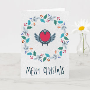 Carte Couronne rustique personnalisée pour les fêtes