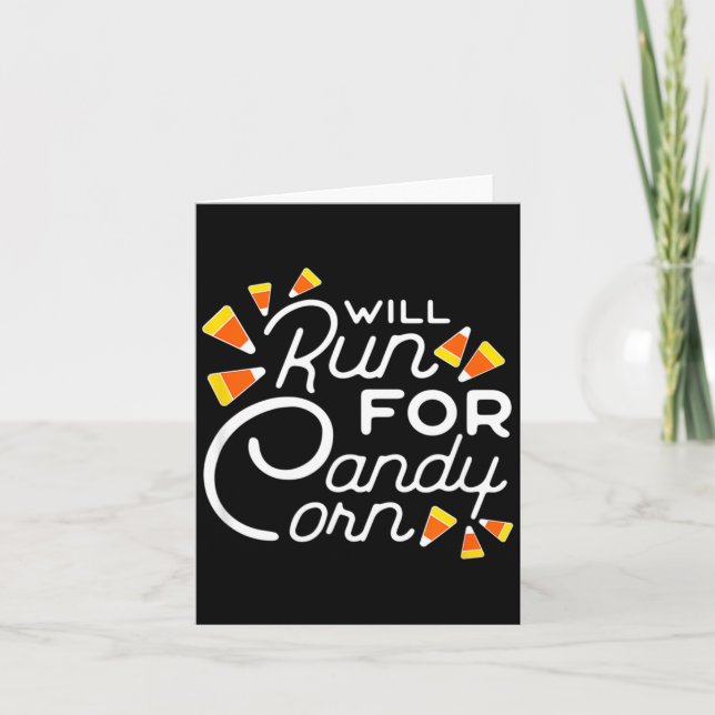 Carte Courra pour le marathon Candy Corn Halloween drôle (Devant)