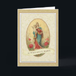 CARTE COURRIER MARY PRIER EN CATHOLIQUE FRANÇAIS<br><div class="desc">C'est une image catholique traditionnelle de la Vierge Marie, Reine du Ciel tenant le Bébé Jésus avec des roses à ses pieds. Le texte de la bannière est HAIL MARY en français. Le texte à l'intérieur est le HAIL MARY complet aussi en français. Tout le texte et les polices peuvent...</div>