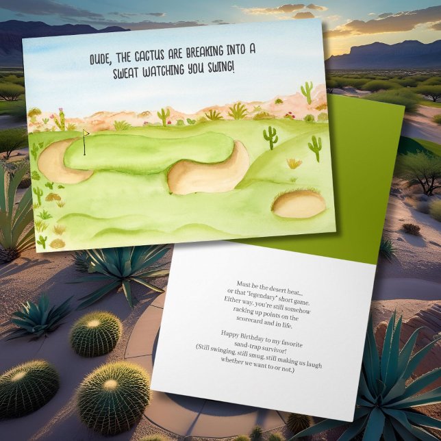 Carte Cours de golf dans le désert pour anniversaire aqu (Créateur téléchargé)