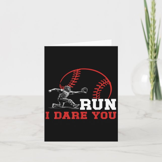 Carte Cours Je Vous Ose Drôle Catcher Baseball Pla Baseb (Devant)