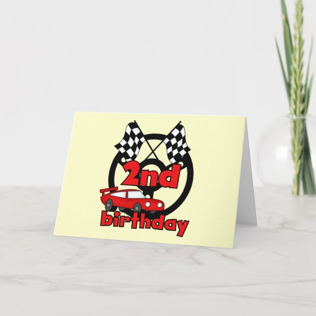 Carte Course automobile 2e anniversaire Tshirts et cadea (Devant)