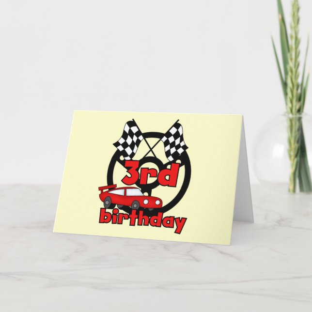 Carte Course automobile 3e anniversaire Tshirts et cadea (Devant)