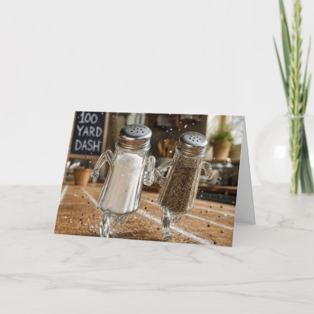 Carte Course de 100 verges pour un anniversaire avec hum (Devant)