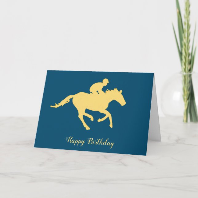 Carte Course de chevaux et de jockey Anniversaire (Devant)