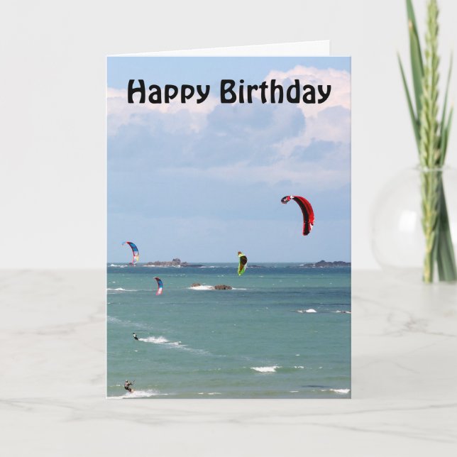 Carte Course de Kite Surf Joyeux Anniversaire (Devant)