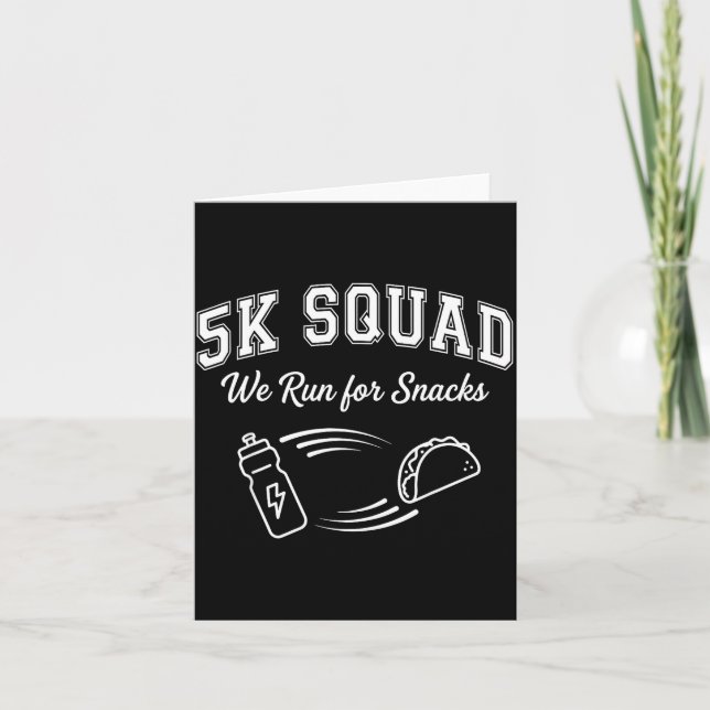 Carte Course de marathon 5K jour de course Squad drôle a (Devant)