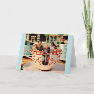 Carte course de thé au parc d'attractions