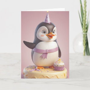 Carte Course de vitesse d'anniversaire de manchot