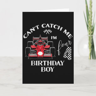 Carte Course de voiture d'anniversaire de 4 ans pour enf