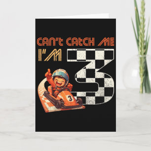 Carte Course de voiture d'anniversaire pour enfants de 3
