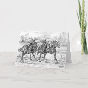 Carte Course hippique à 3 voies Neck 'n Neck Art par Kel