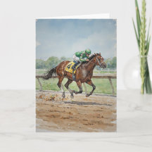 Courses de chevaux à l'aquarelle