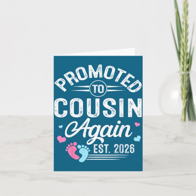 Carte Cousin à nouveau promu Est Bébé (Devant)
