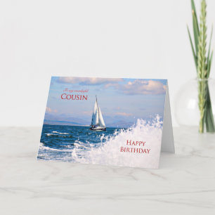 Carte Cousin, a sailing yacht birthday card