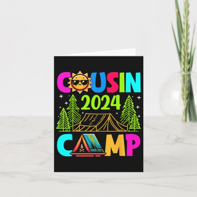 Carte Cousin Camp 2024 Vacances familiales Camping d'été (Devant)