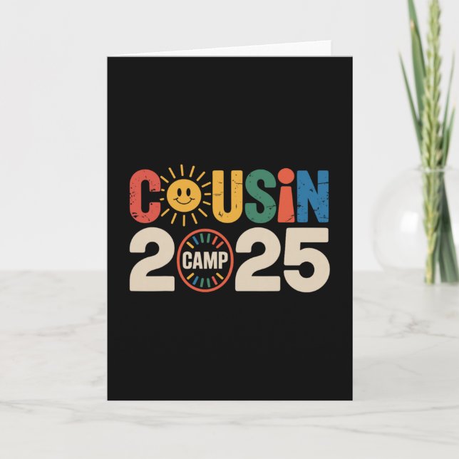 Carte Cousin Camp 2025 Camping Feu de camp Vacances d'ét (Devant)