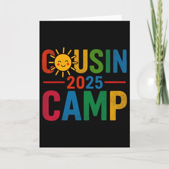 Carte Cousin Camp 2025 Vacances d'Été Rassemblement de F (Devant)