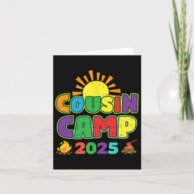 Carte Cousin Camp 2025 Vacances en famille Camping été C (Devant)