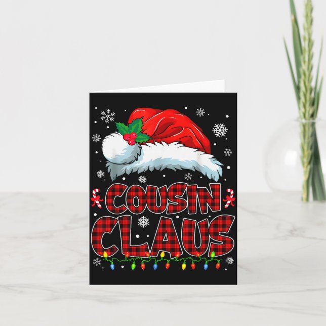 Carte Cousin Claus Christmas Lights Pajama Family Group  (Devant)