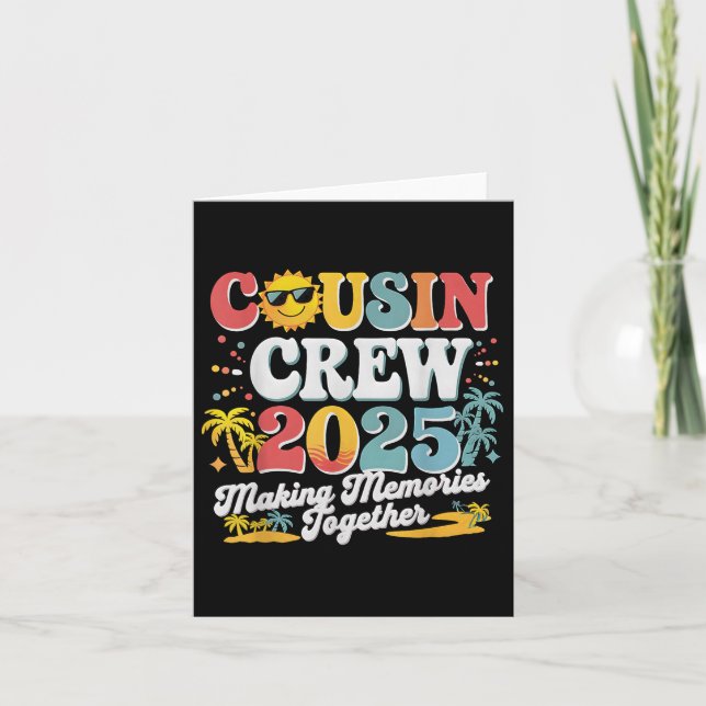 Carte Cousin Crew 2025 Summer Vacation Beach Voyage en f (Devant)