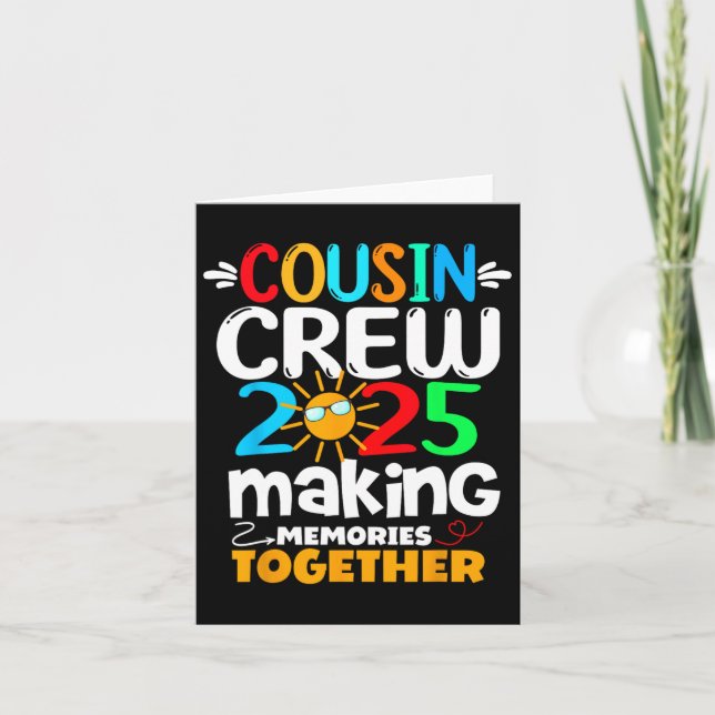 Carte Cousin Crew 2025 Voyage amusant en famille Rendre  (Devant)