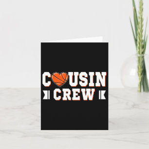 Carte Cousin Crew Bysketbyll Squad Famille Anniversaire 