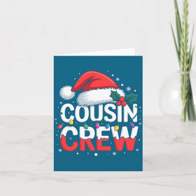 Carte Cousin Crew Christmas Reindeer Antlers Hat Lights  (Devant)