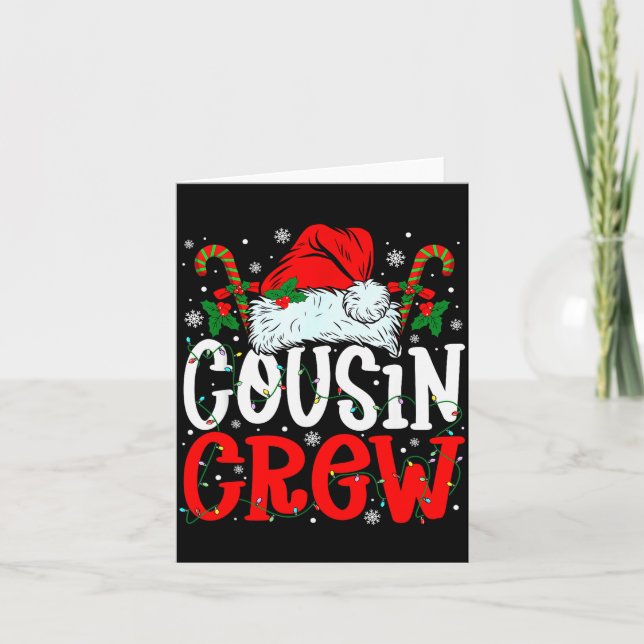 Carte Cousin Crew Christmas Santa Hat Xmas Lights Men Bo (Devant)