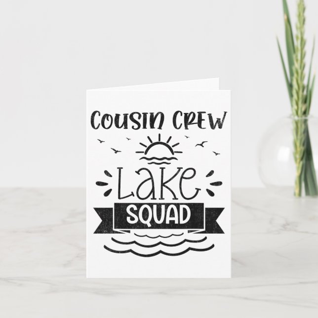Carte Cousin Crew Lake Squad Famille Réunion Eau d'été (Devant)