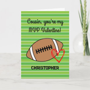 Carte Cousin de football Saint Valentin