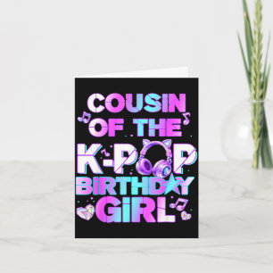 Carte Cousin des filles d'anniversaire de la k-pop musiq