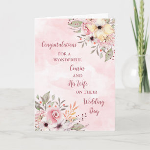 Carte Cousin et sa femme Félicitations pour le mariage