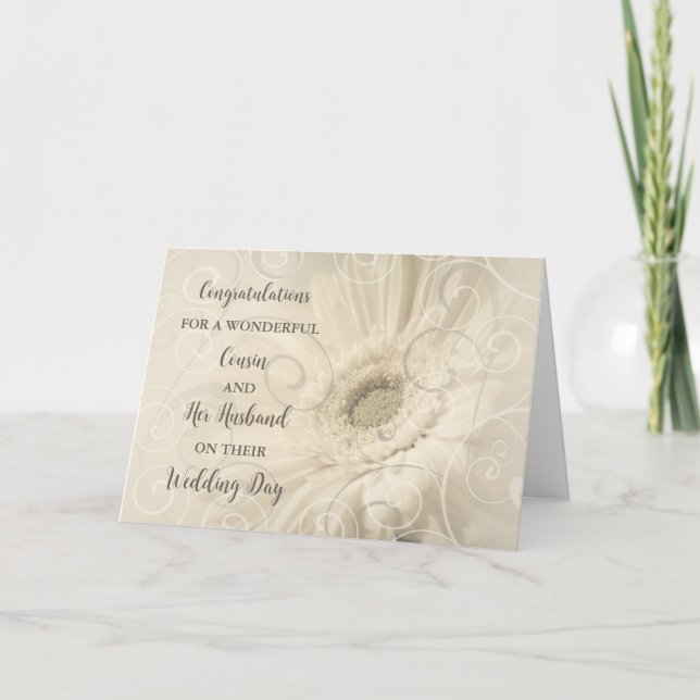 Carte Cousin et son mari Félicitations pour le mariage (Devant)