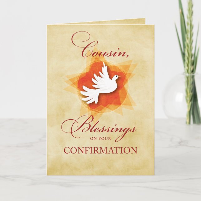 Carte Cousin, Félicitations de Confirmation Bénédiction (Devant)